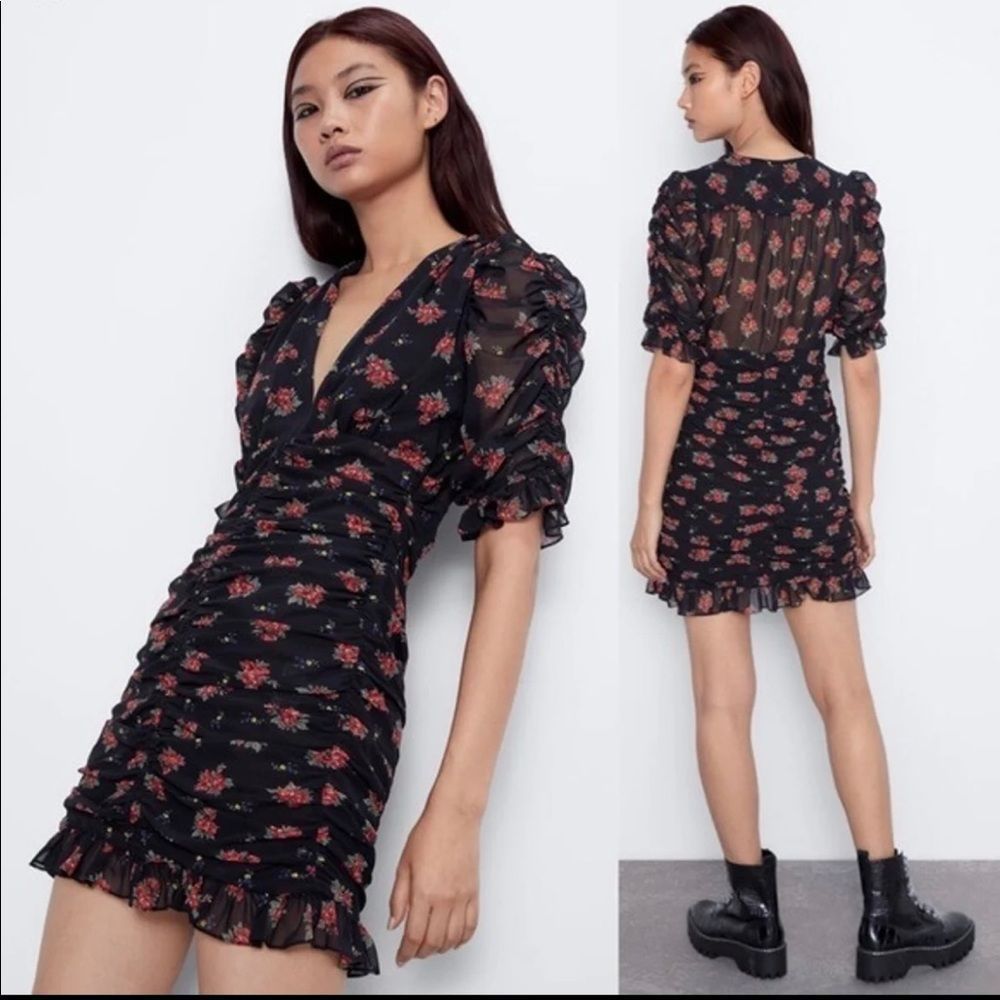Zara PRINTED ROSES DRESS - Picture 5 of 16